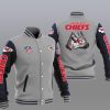 NFL Kansas City Chiefs Grey Dark Blue Baseball Jacket