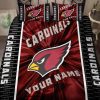 NFL Arizona Cardinals Custom Name Red Black Bedding Set
