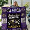 NFL Baltimore Ravens Just A Girl In Love Quilt Blanket