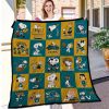NFL Jacksonville Jaguars Snoopy Teal Gold Quilt Blanket