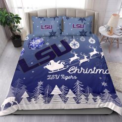 Alternative view of NCAA LSU Tigers Merry Christmas Gift Bedding Set