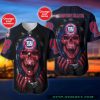 NFL New York Giants Custom Name Number Skull Hawaiian Shirt