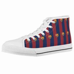 FC Barcelona Blue Red Pattern High Top Shoes