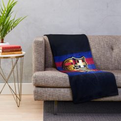 Alternative view of FC Barcelona Black Logo Edition Fleece Blanket
