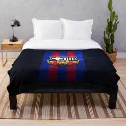FC Barcelona Black Logo Edition Fleece Blanket