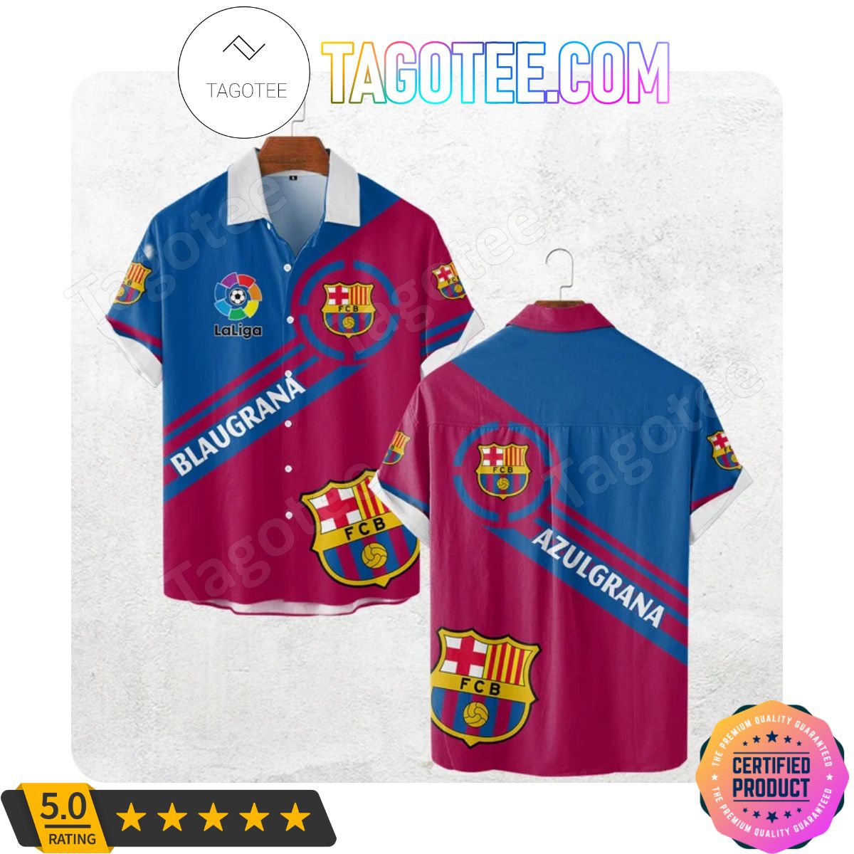 FC Barcelona Blaugrana LaLiga Hawaiian Shirt