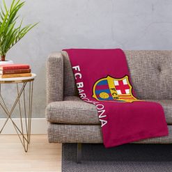Alternative view of FC Barcelona Red Logo Edition Fleece Blanket