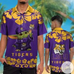 NCAA LSU Tigers Baby Yoda Hawaiian Shirt