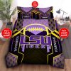 NCAA LSU Tigers Custom Name Black Bedding Set