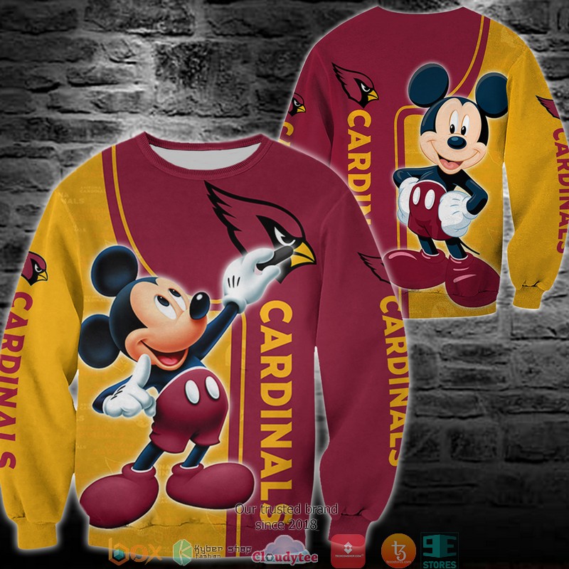 NFL Arizona Cardinals Mickey Red Gold Sweatshirt