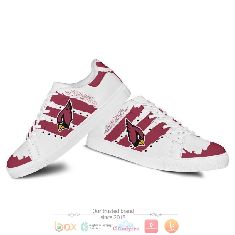 NFL Arizona Cardinals White Red Stan Smith Shoes