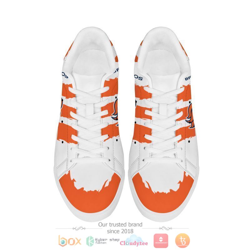 NFL Denver Broncos White Orange Stan Smith Shoes