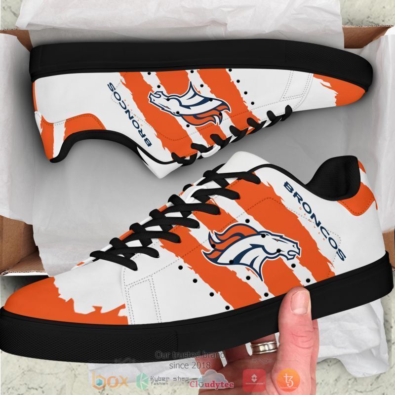 NFL Denver Broncos White Orange Stan Smith Shoes