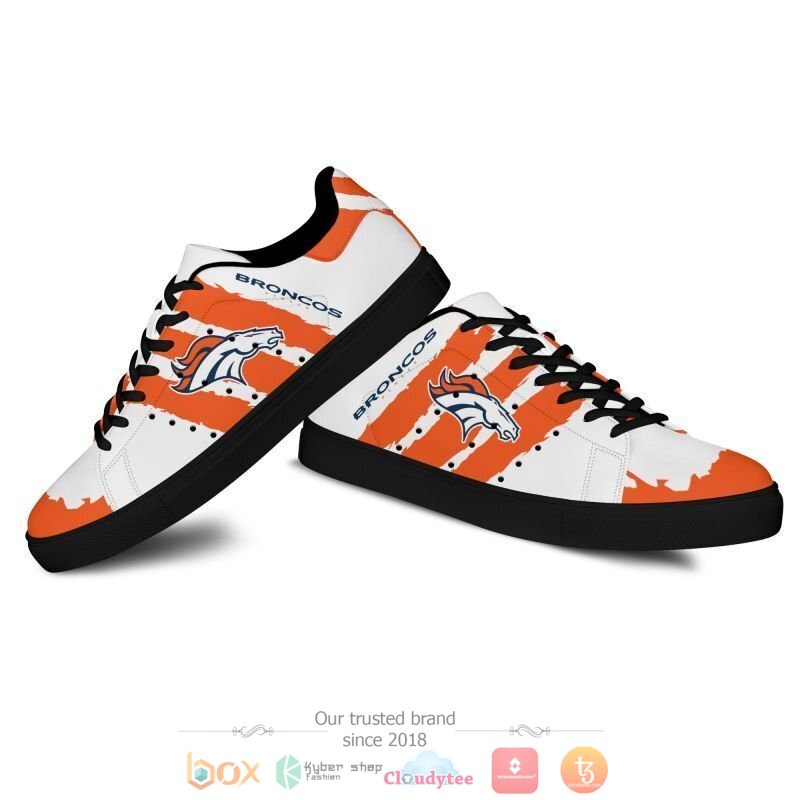 NFL Denver Broncos White Orange Stan Smith Shoes