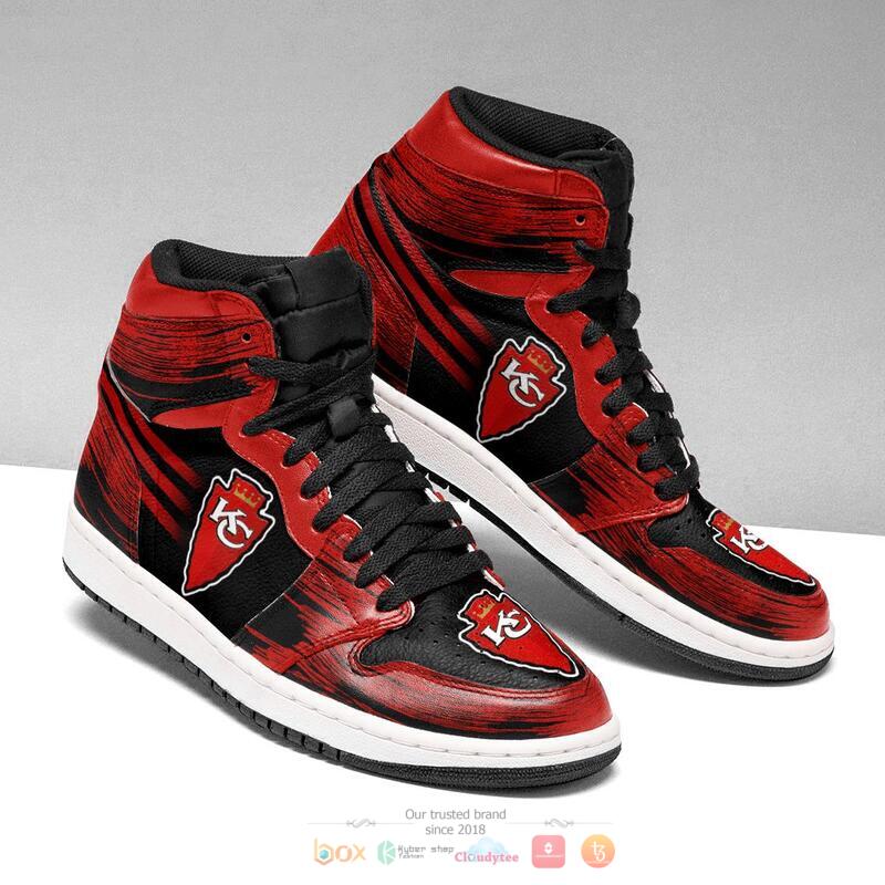NFL Kansas City Chiefs Red Black Air Jordan 1 High Sneakers V2