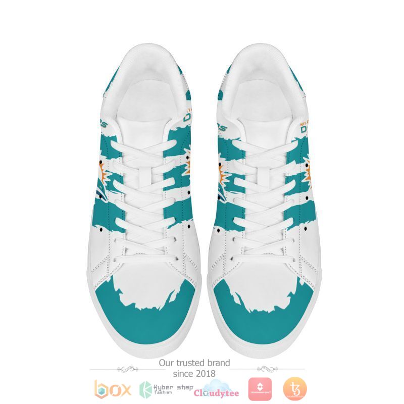 NFL Miami Dolphins White Aqua Stan Smith Shoes