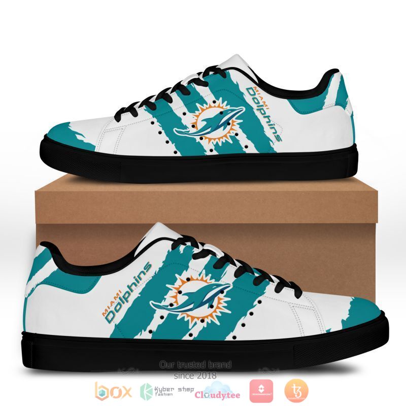 NFL Miami Dolphins White Aqua Stan Smith Shoes