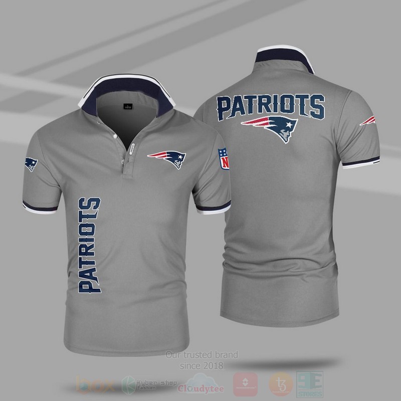 NFL New England Patriots Grey Polo Shirt