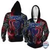 NFL New York Giants Black Red Dragon Zip Up Hoodie