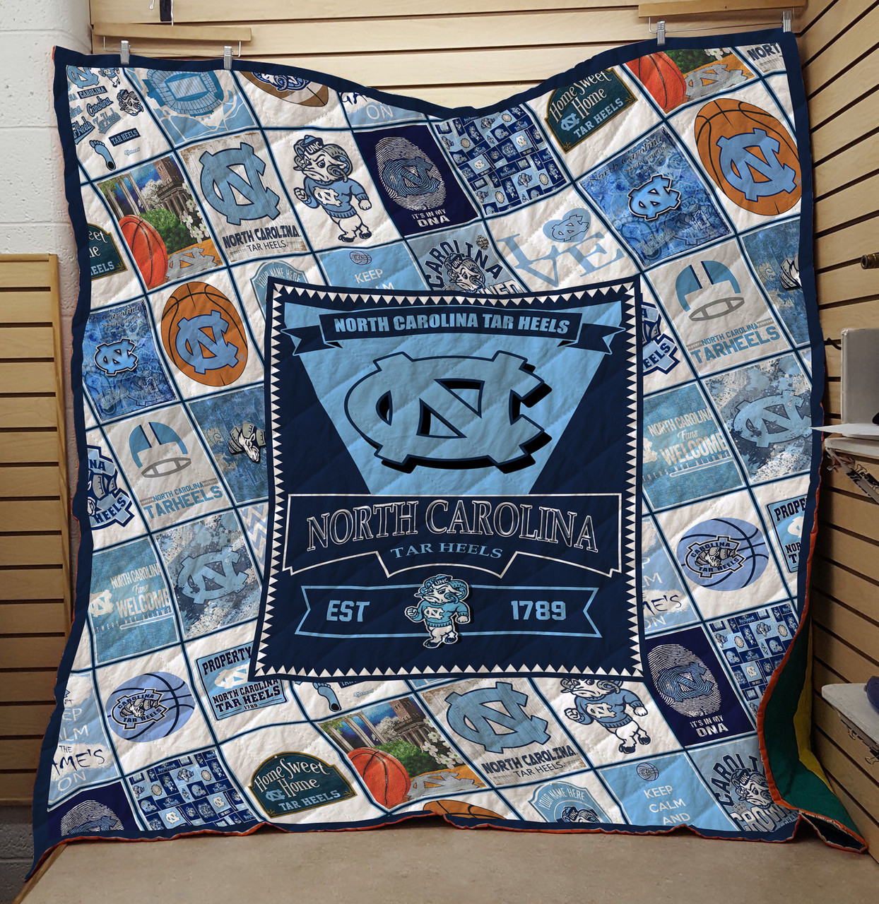 NCAA North Carolina Tar Heels EST 1789 Quilt Blanket NCAA North Carolina Tar Heels EST 1789 Quilt Blanket
