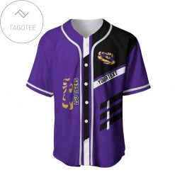 NCAA LSU Tigers Custom Text Purple Baseball Jersey