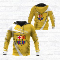 FC Barcelona Yellow White Pullover Hoodie