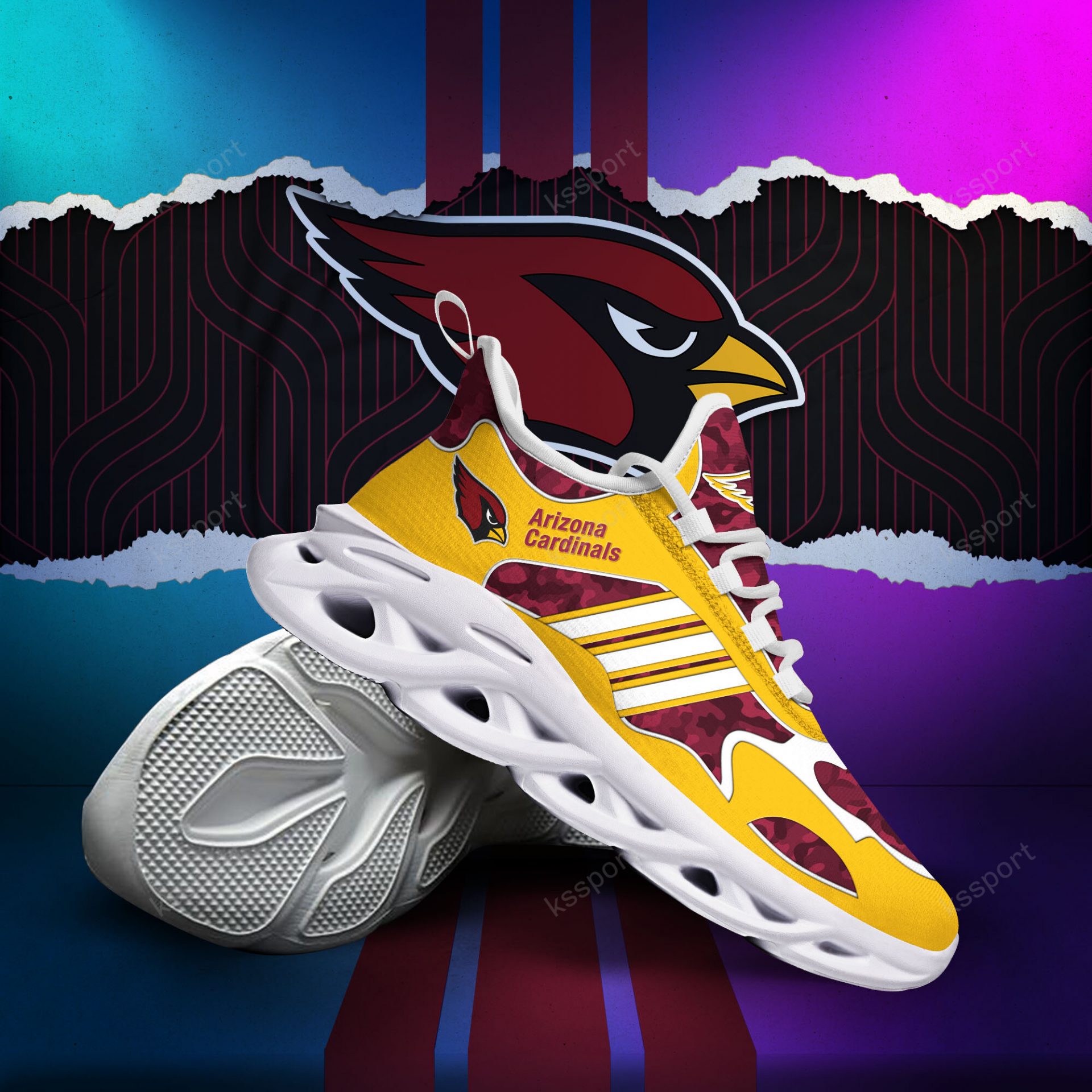 NFL Arizona Cardinals Yellow Red Max Soul Shoes NFL Arizona Cardinals Yellow Red Max Soul Shoes