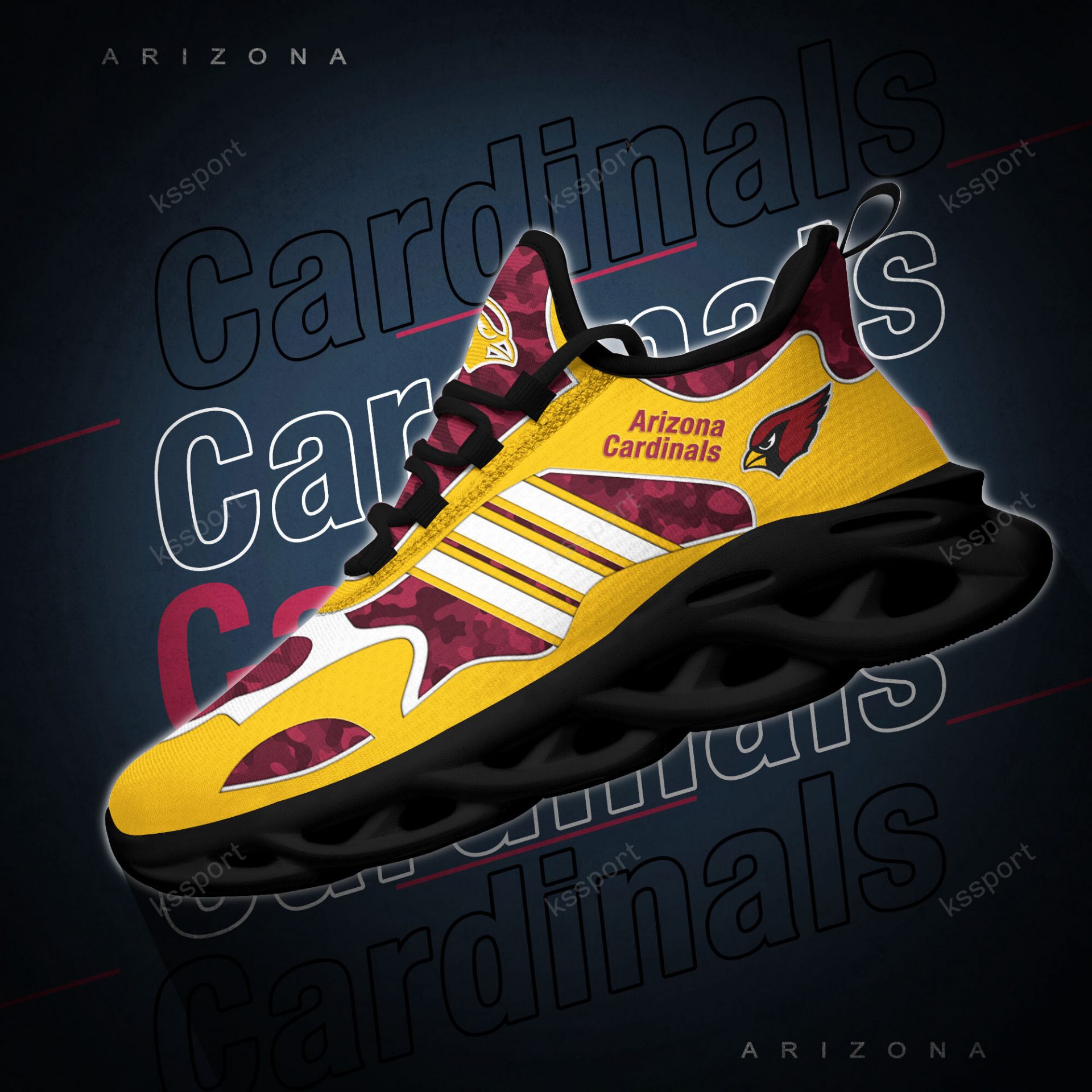NFL Arizona Cardinals Yellow Red Max Soul Shoes NFL Arizona Cardinals Yellow Red Max Soul Shoes