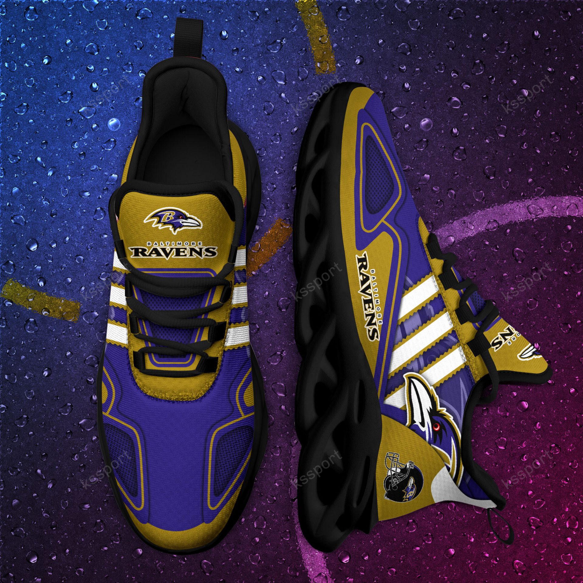 NFL Baltimore Ravens Purple Gold Max Soul Shoes V3 NFL Baltimore Ravens Purple Gold Max Soul Shoes V3