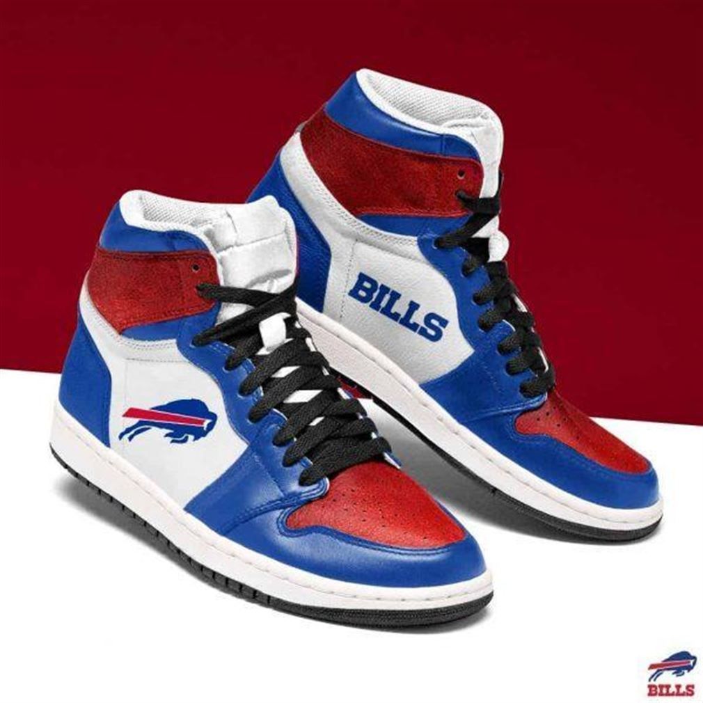 NFL Buffalo Bills Blue White Red Air Jordan 1 High Sneakers NFL Buffalo Bills Blue White Red Air Jordan 1 High Sneakers