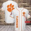 NCAA Clemson Tigers Custom Name White Baseball Jersey