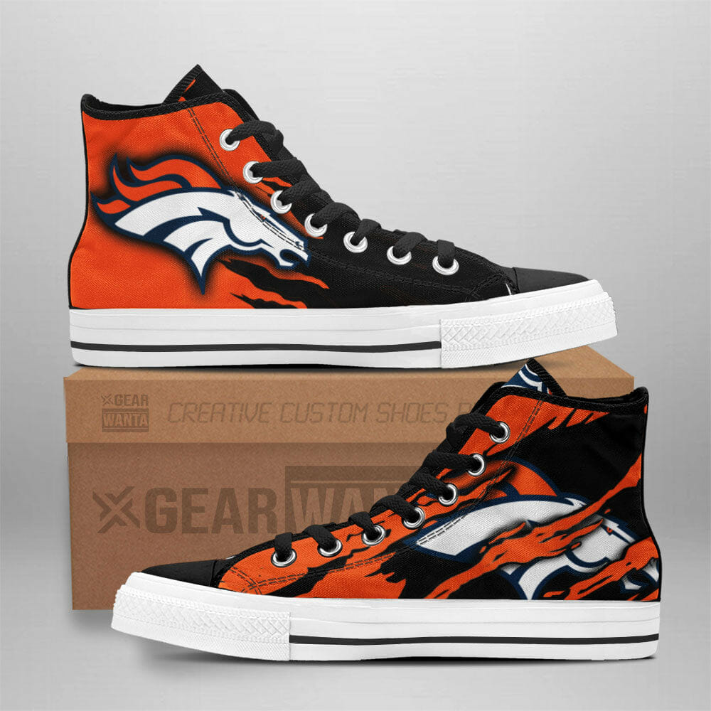 NFL Denver Broncos Orange Black High Top Shoes