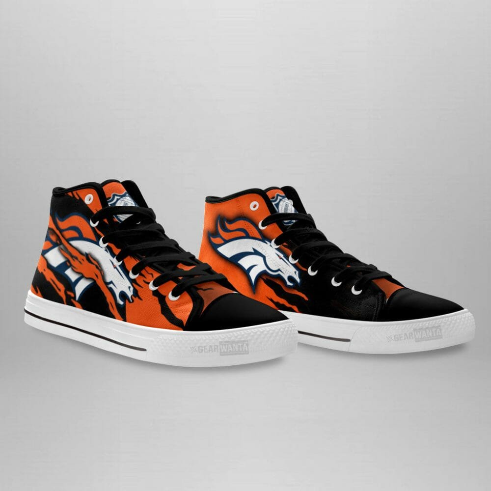 NFL Denver Broncos Orange Black High Top Shoes