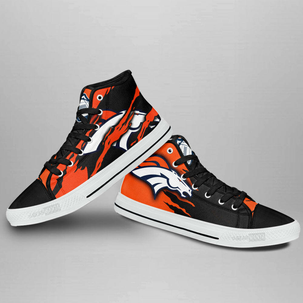 NFL Denver Broncos Orange Black High Top Shoes