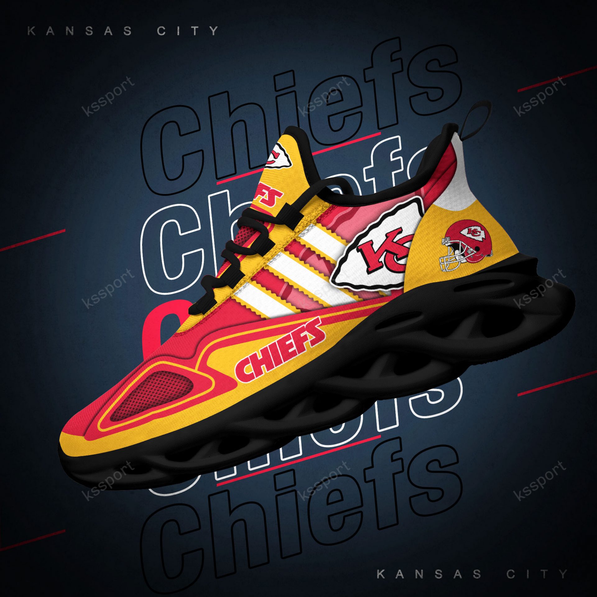 NFL Kansas City Chiefs Gold Red Max Soul Shoes
