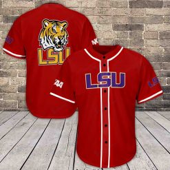 NCAA LSU Tigers Red Baseball Jersey