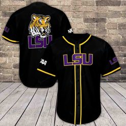 NCAA LSU Tigers Black Baseball Jersey