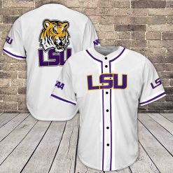 NCAA LSU Tigers White Baseball Jersey