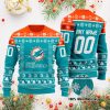 NFL Miami Dolphins Custom Name Number Ugly Christmas Sweater