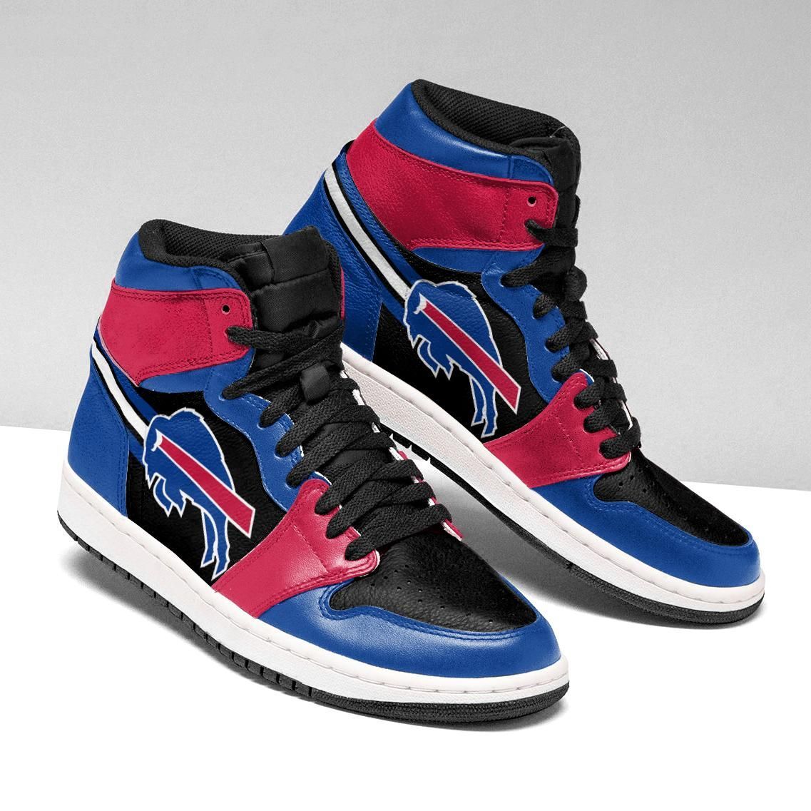 NFL Buffalo Bills Blue Black Red Air Jordan 1 High Sneakers NFL Buffalo Bills Blue Black Red Air Jordan 1 High Sneakers