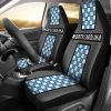 NCAA North Carolina Tar Heels Split Checkered Car Seat Covers V2