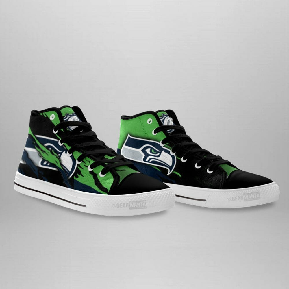 NFL Seattle Seahawks Black Green High Top Shoes