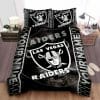 NFL Las Vegas Raiders Custom Name Black Silver Bedding Set
