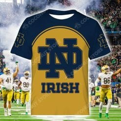 NCAA Notre Dame Fighting Irish Blue Gold T-Shirt V7
