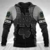 NCAA Notre Dame Fighting Irish Grey Black Armor Zip Up Hoodie