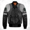 NCAA Notre Dame Fighting Irish Grey Black Armor Bomber Jacket