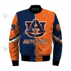 NCAA Auburn Tigers Orange Navy Blue Bomber Jacket V2