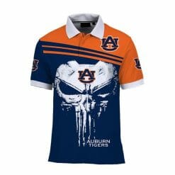 NCAA Auburn Tigers Punisher Skull Polo Shirt
