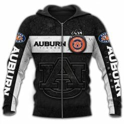 NCAA Auburn Tigers Black White Zip Up Hoodie