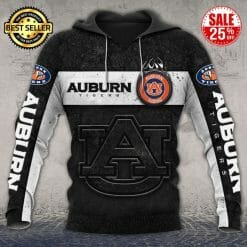 NCAA Auburn Tigers Black White Pullover Hoodie